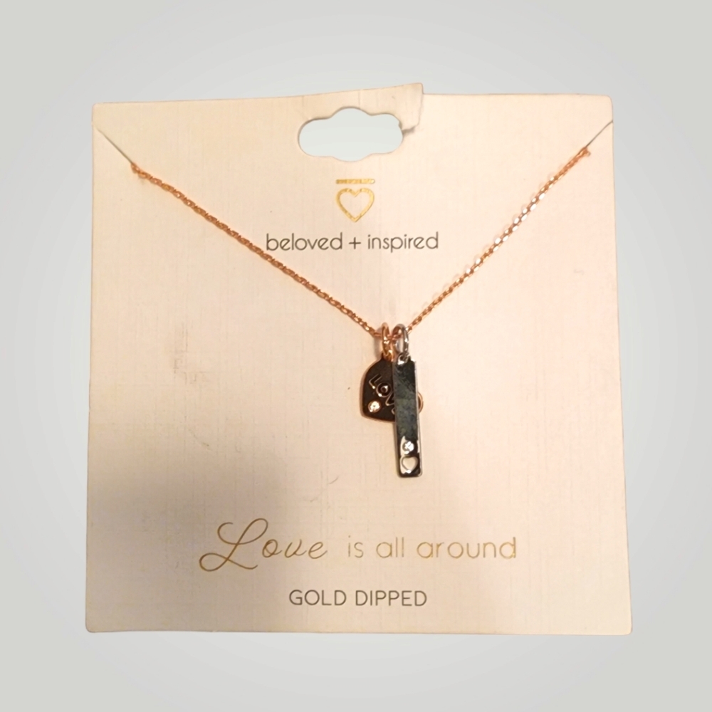 3 for $15 - Beloved + Inspired Gold dipped necklace